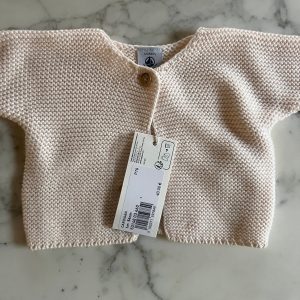 Petit Bateau - Cardigan ecru Neuf T.1 mois