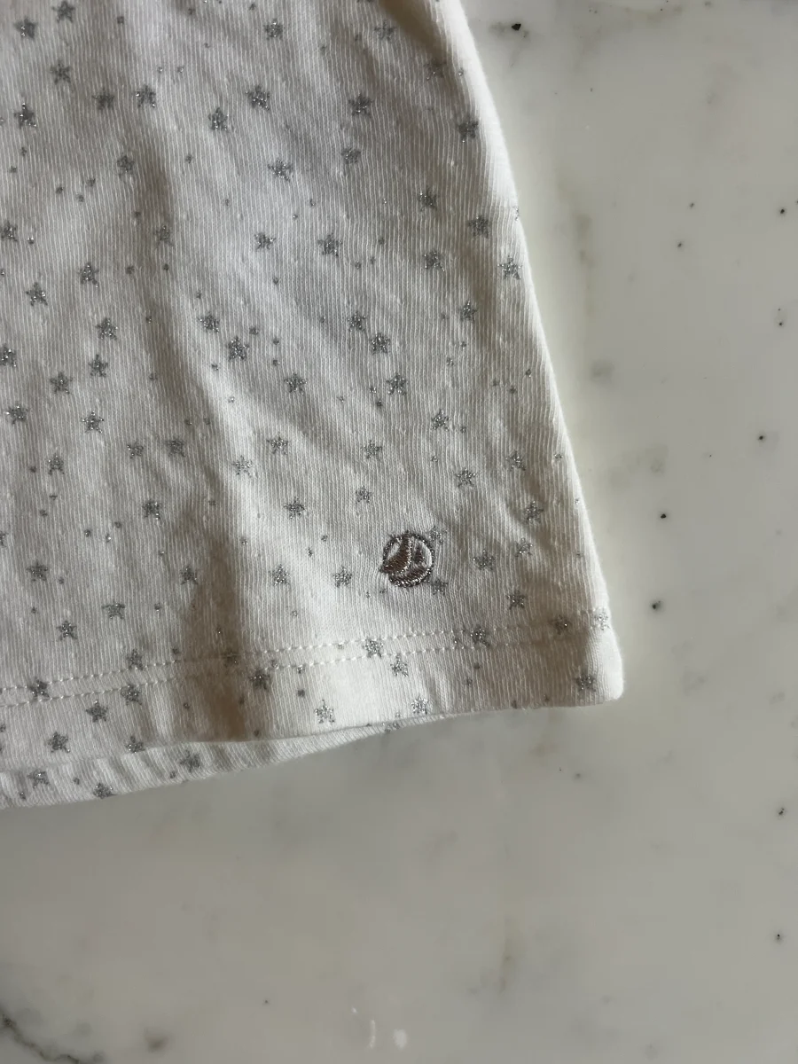 Petit Bateau - Blouse blanche étoiles argentées T.18 mois – Image 6