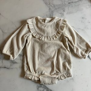 Kiabi - Bloomer ecru cotelé en velours T.6mois