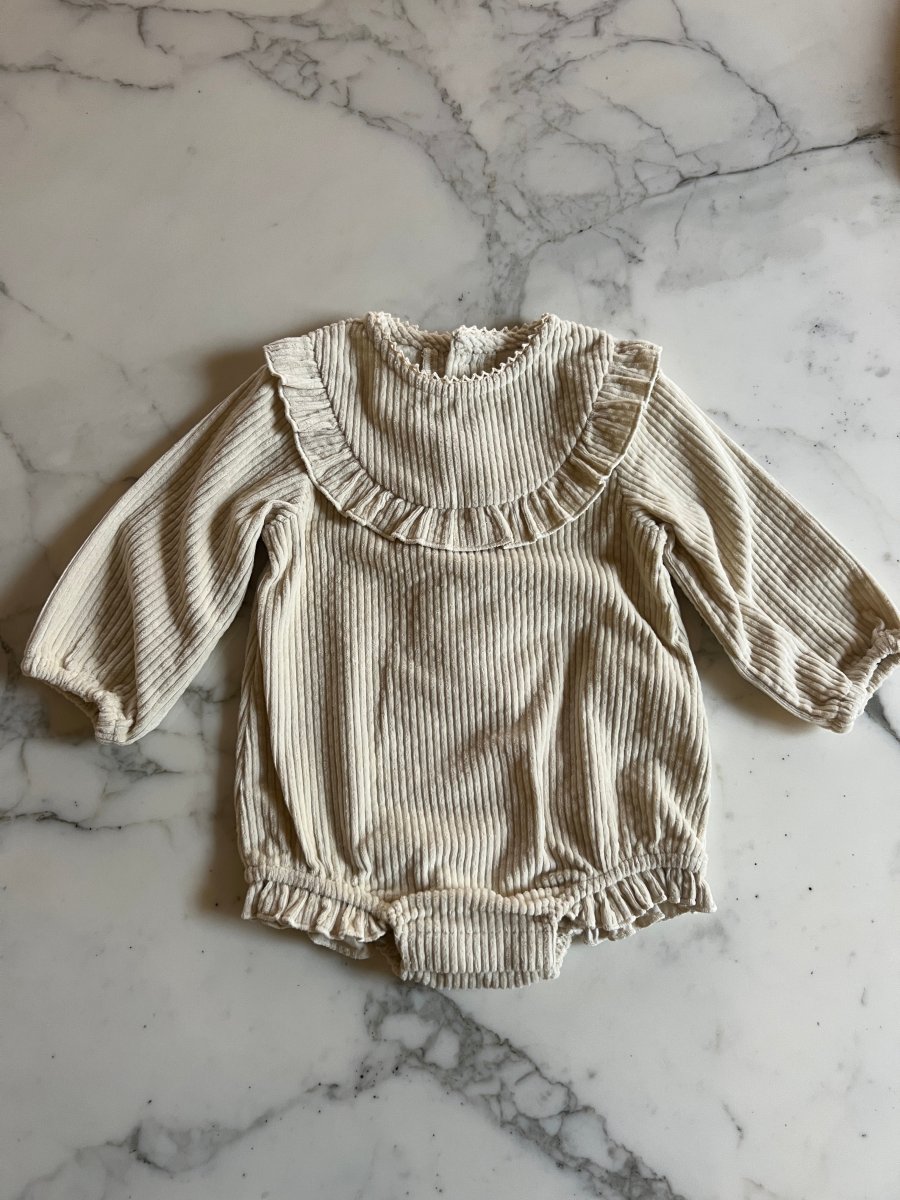 Kiabi - Bloomer ecru cotelé en velours T.6mois – Image 2