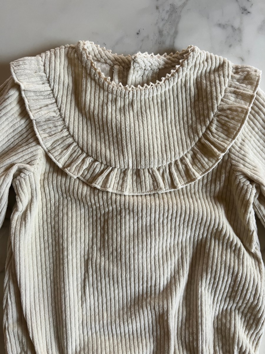 Kiabi - Bloomer ecru cotelé en velours T.6mois – Image 3