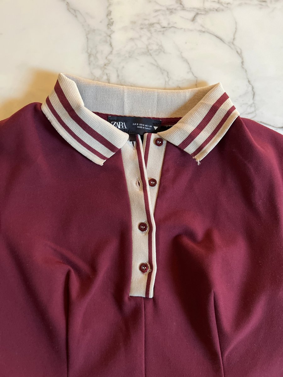 Robe Zara prune col beige bis – Image 4