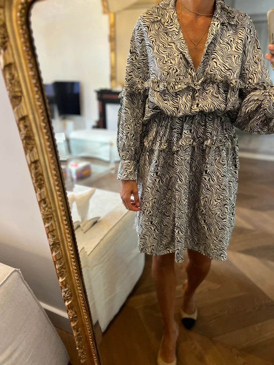 Sandro - Robe longue zébrée