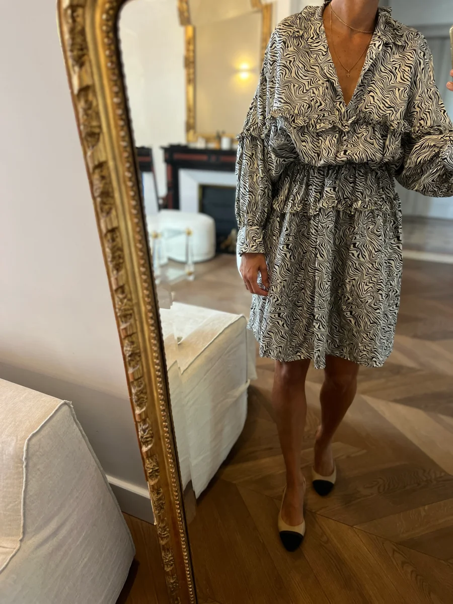 Sandro - Robe longue zébrée – Image 3