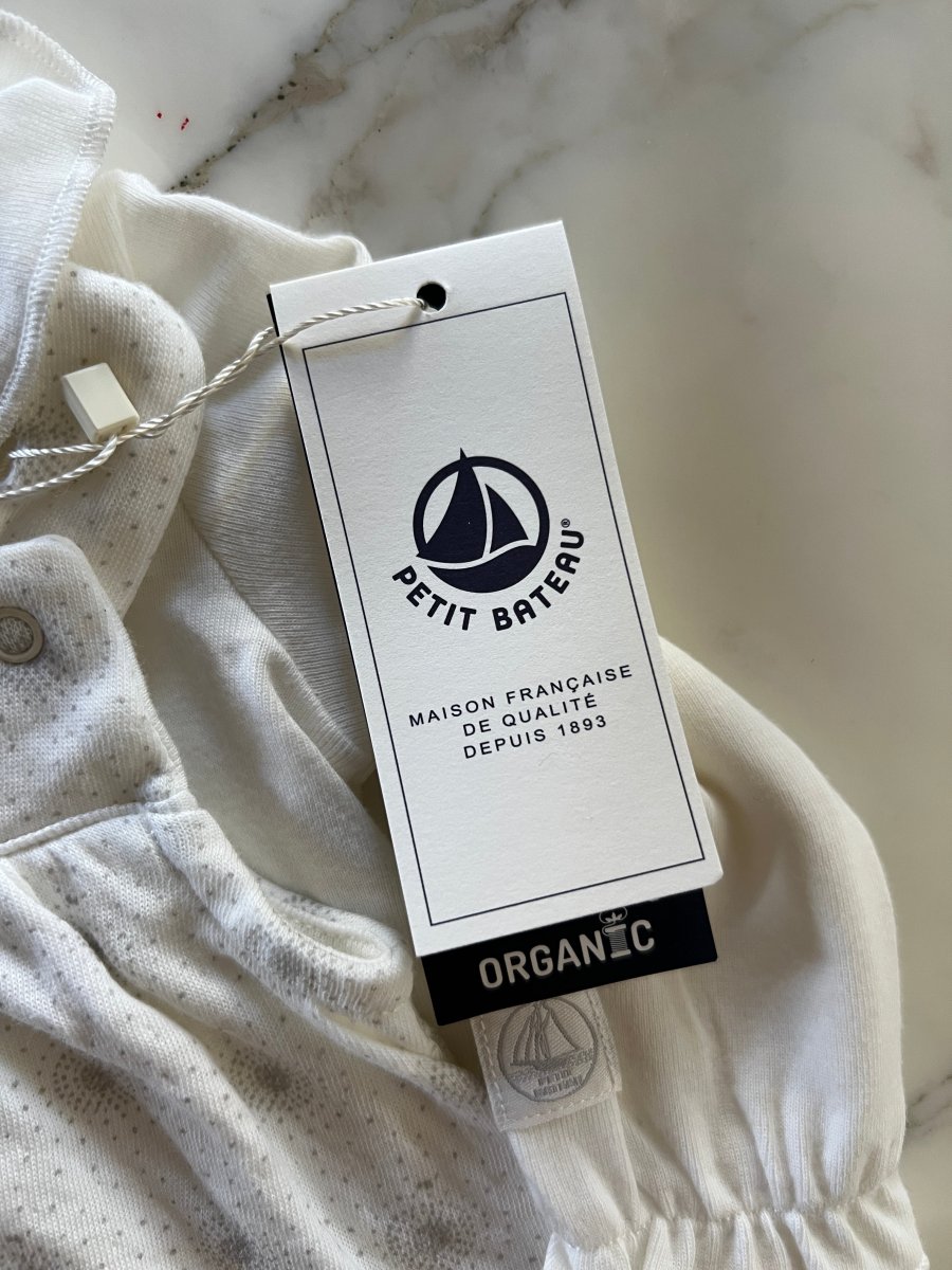 Petit Bateau - Ensemble body bloomer blanc T.1mois Neuf – Image 4