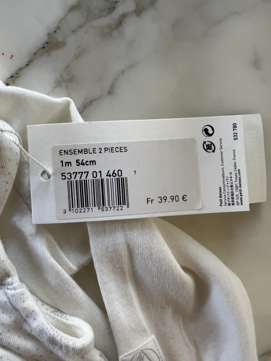 Petit Bateau - Ensemble body bloomer blanc T.1mois Neuf – Image 5