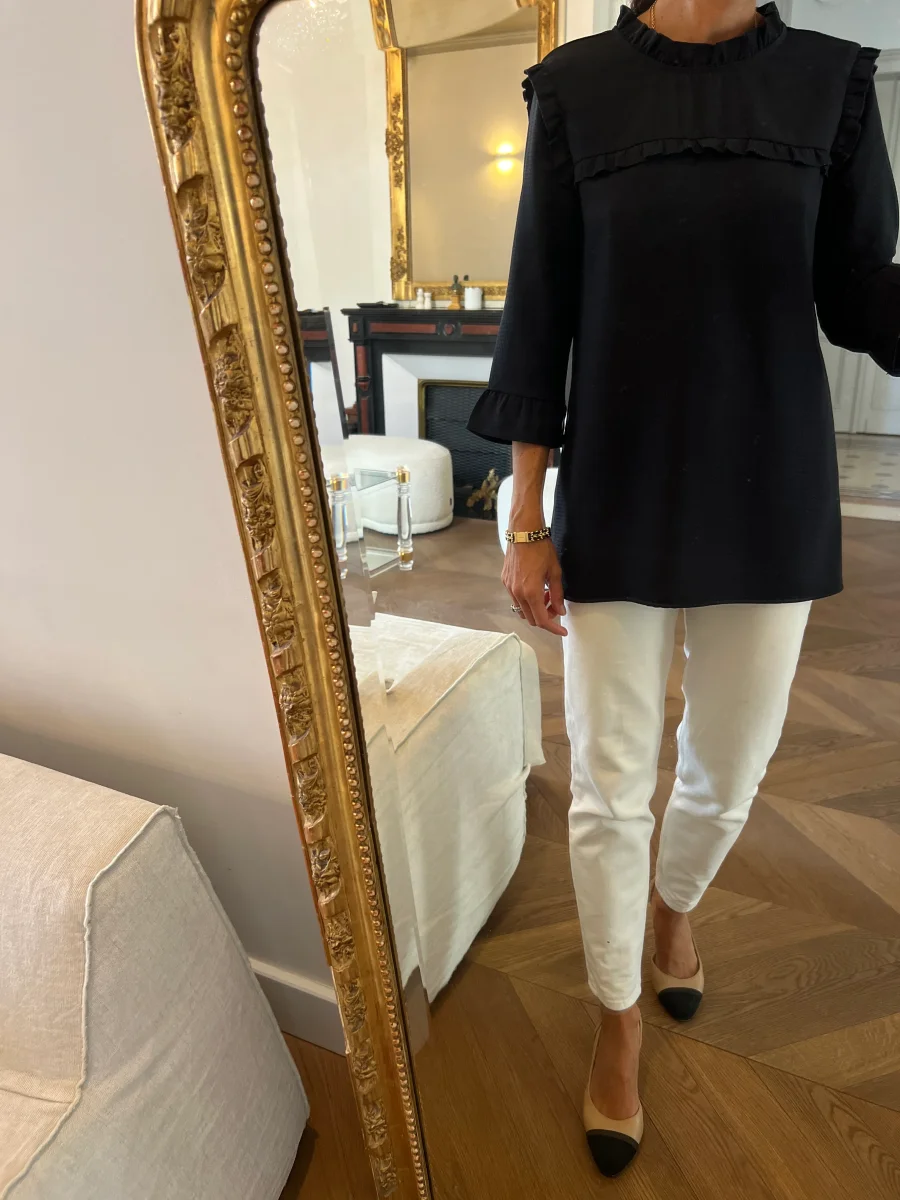 La Petite étoile - Blouse bleu marine col montant – Image 4