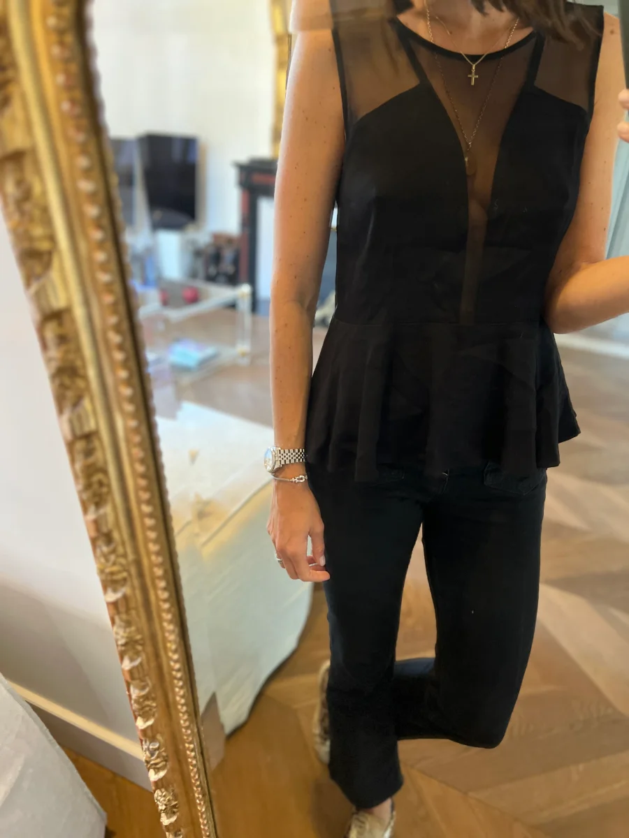 Haut Sandro noir transparence – Image 3
