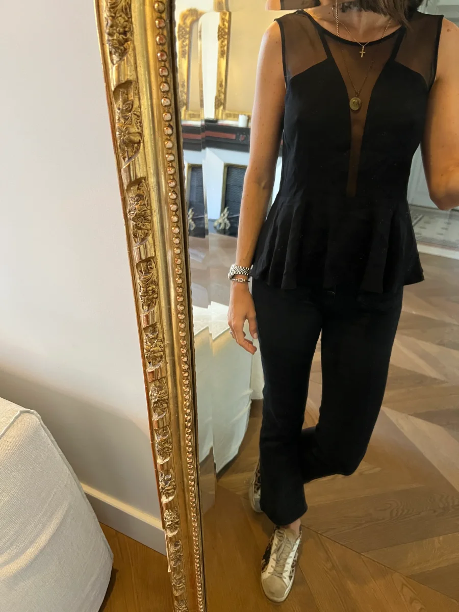 Haut Sandro noir transparence – Image 4