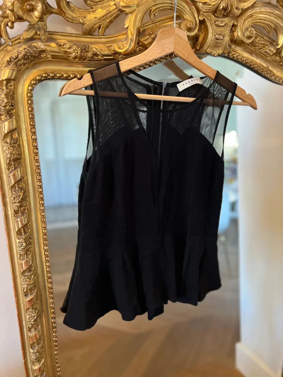 Haut Sandro noir transparence – Image 5