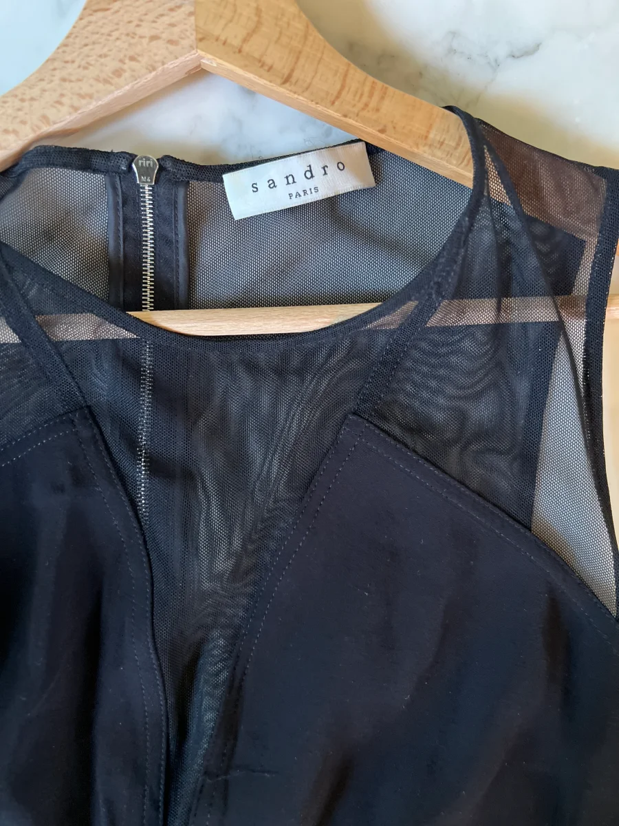 Haut Sandro noir transparence – Image 7