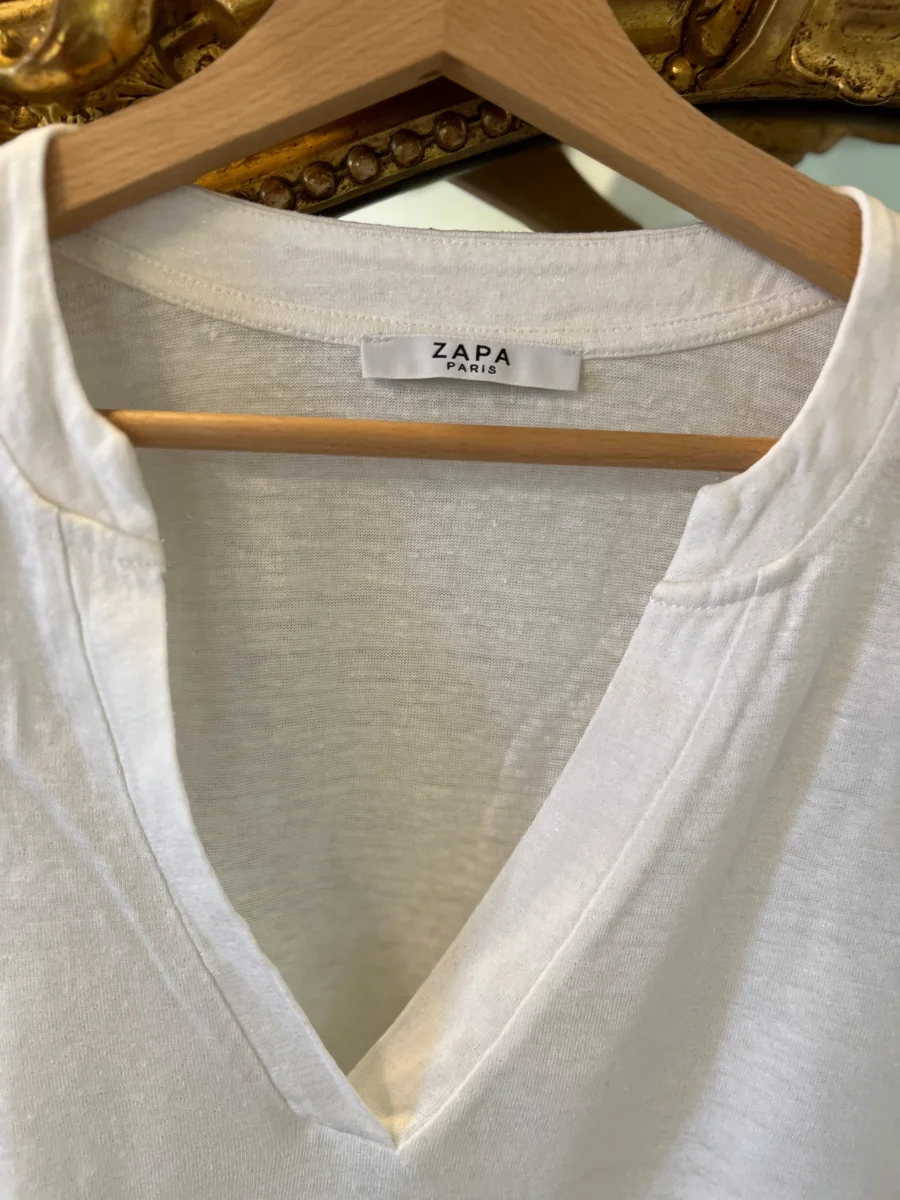 Haut en lin blanc Zapa – Image 6