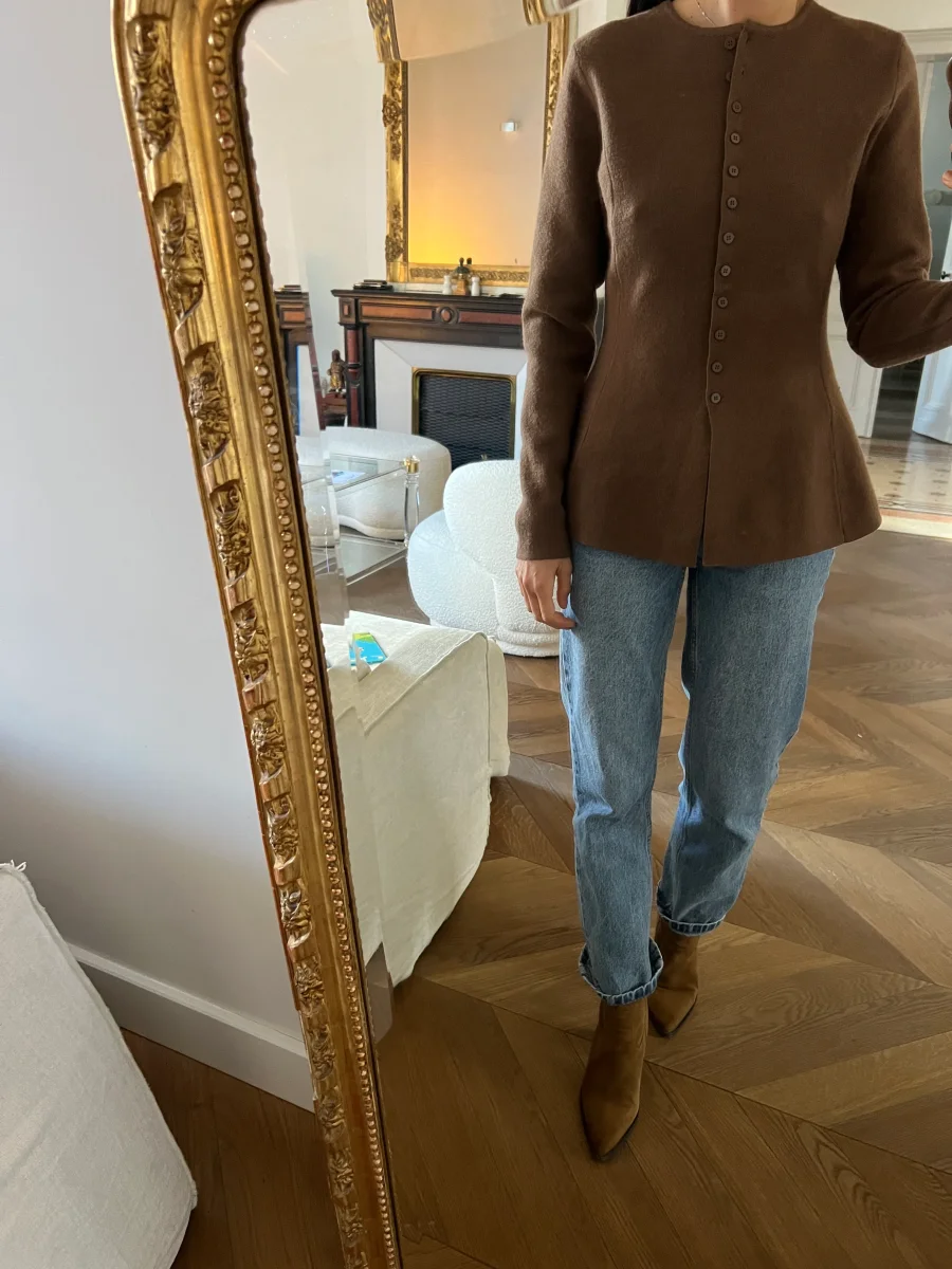 Primark - Gilet à basque marron – Image 3