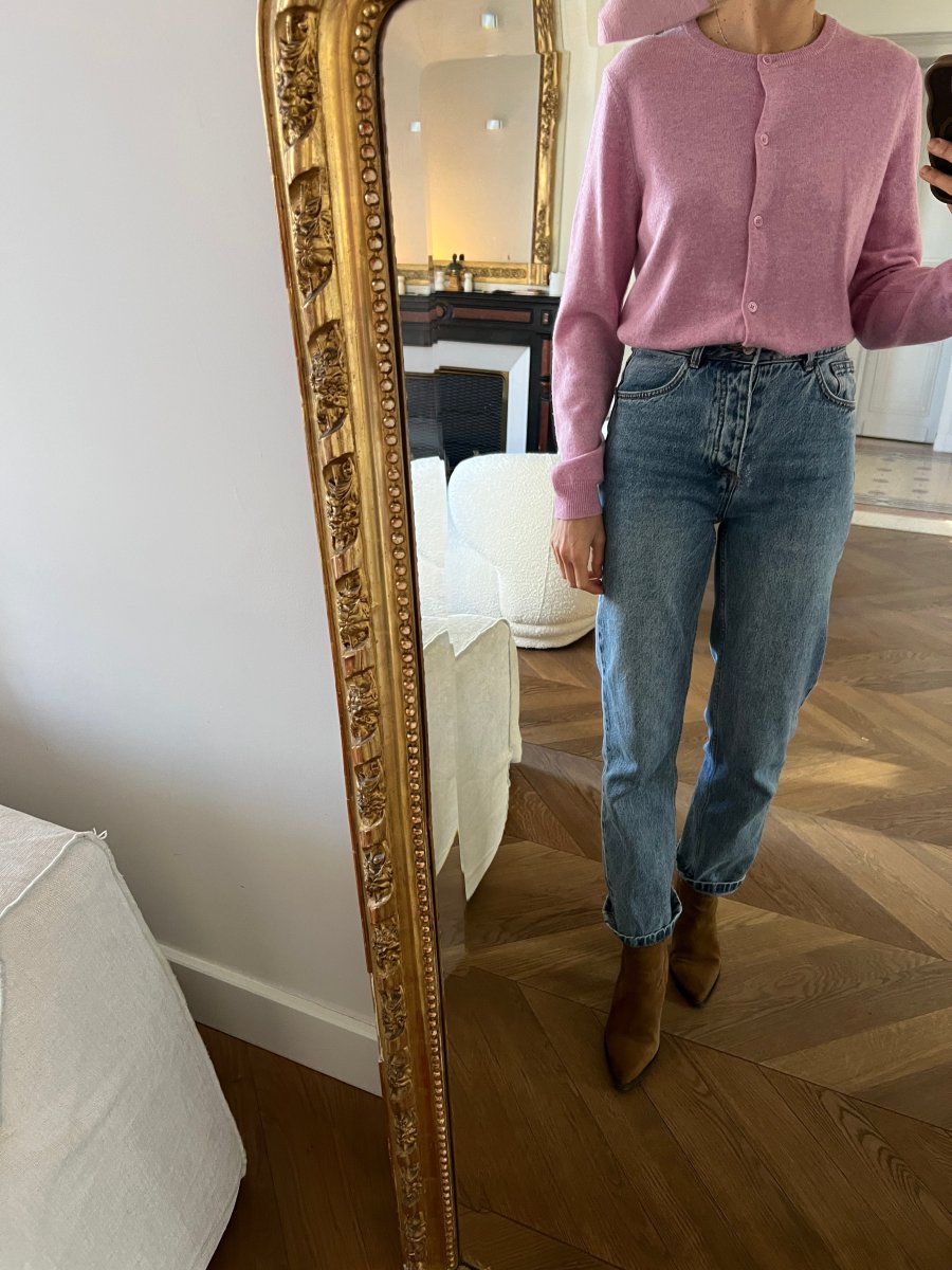 Eric Bompard - Cardigan en cachemire classique rose – Image 3