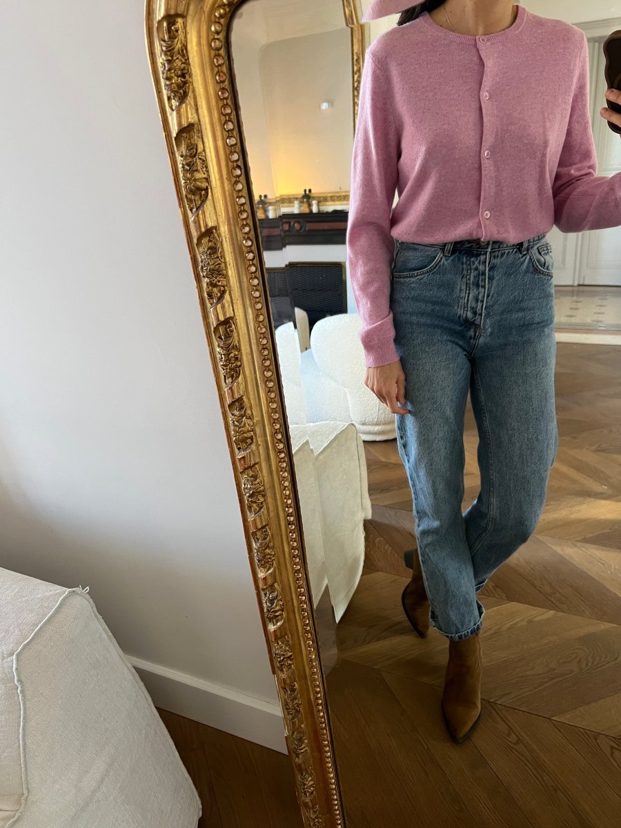 Eric Bompard - Cardigan en cachemire classique rose – Image 2