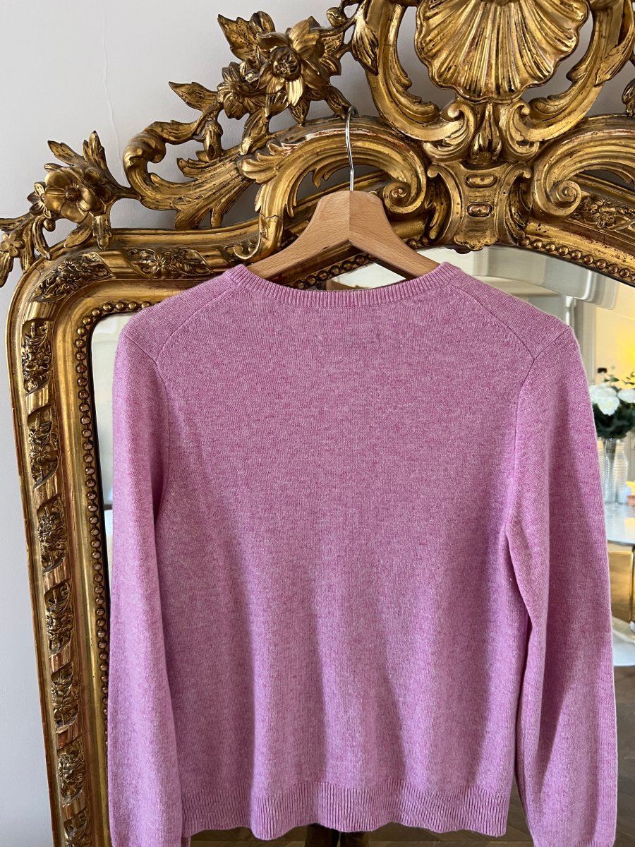 Eric Bompard - Cardigan en cachemire classique rose – Image 7