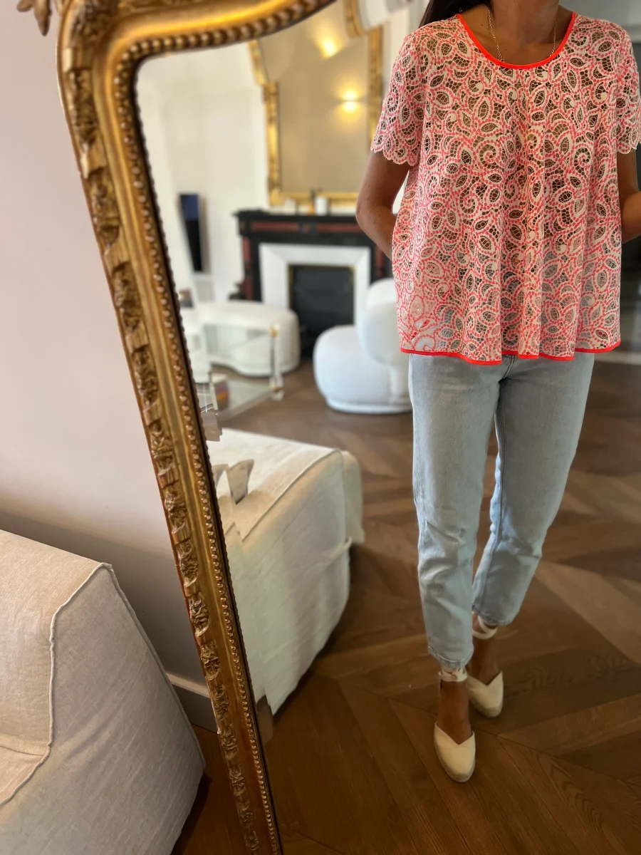 Claudie Pierlot - T shirt dentelle fluo – Image 2