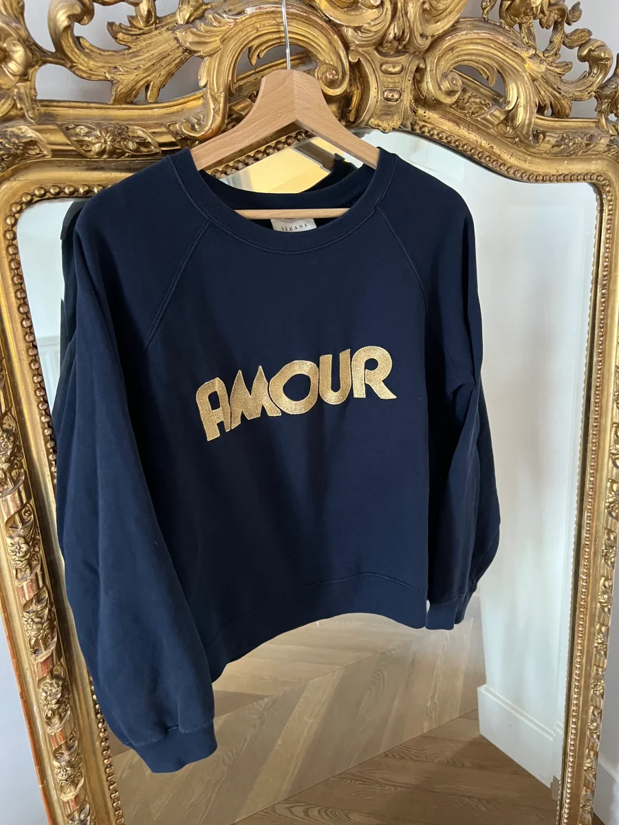 Sézane - Sweat bleu marine Amour – Image 6