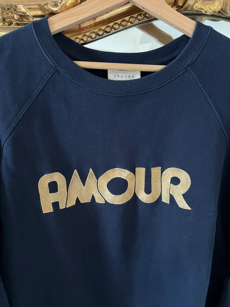 Sézane - Sweat bleu marine Amour – Image 7