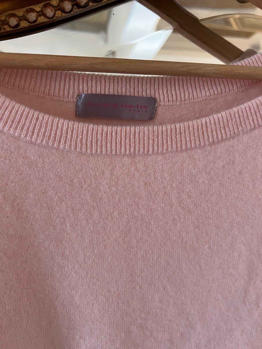 Princesse tam tam - Pull en cachemire rose pale – Image 6