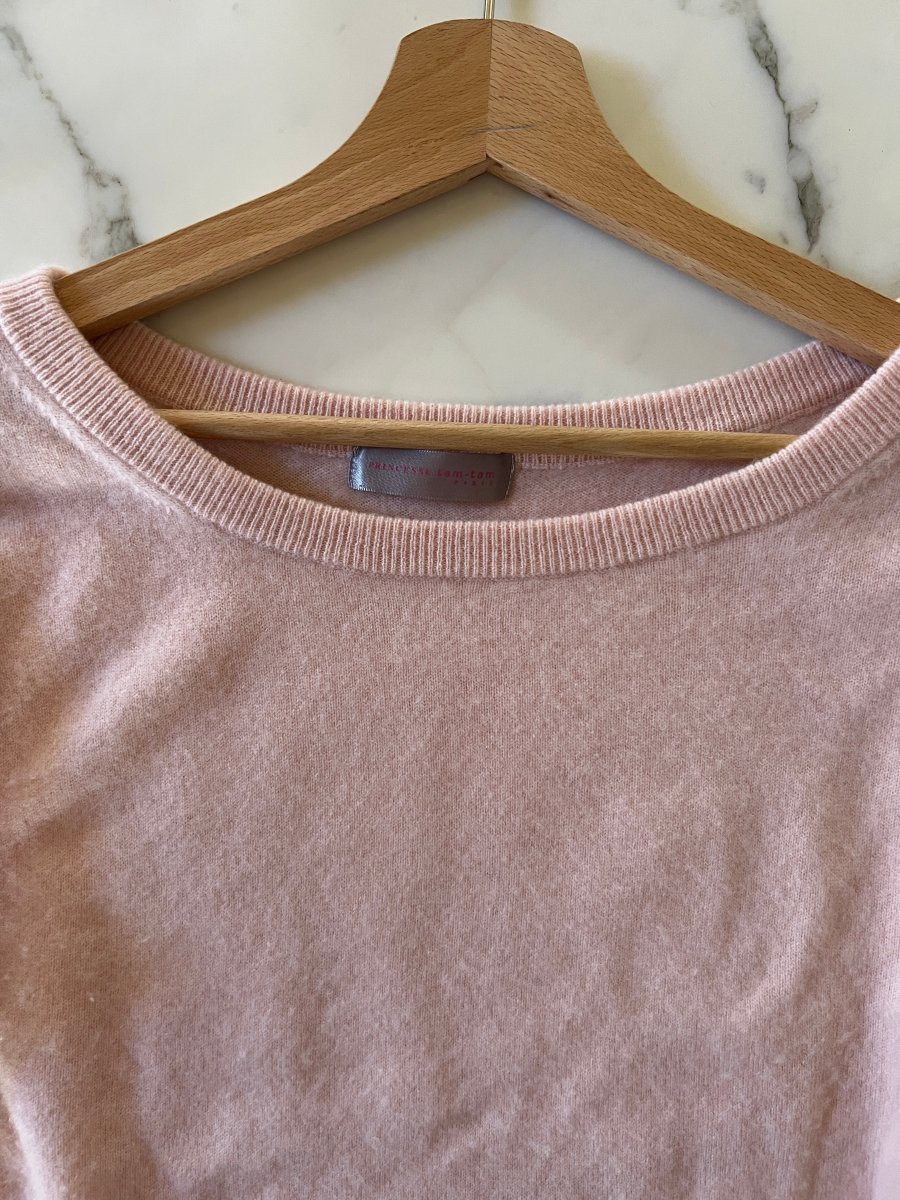 Princesse tam tam - Pull en cachemire rose pale – Image 8