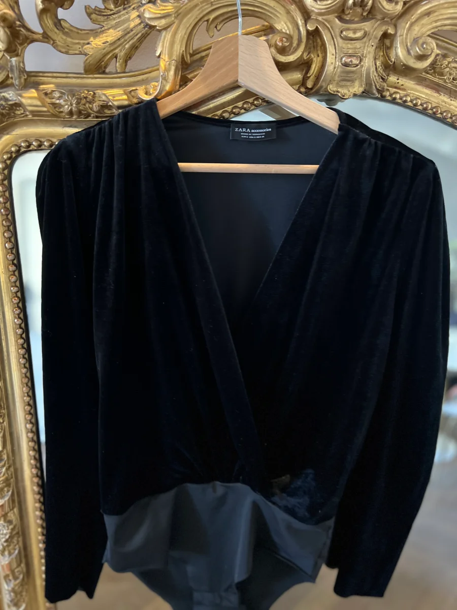 Body Zara velours noir – Image 3