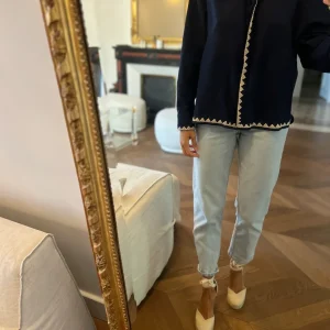 Mii - Chemise bleu marine col ecrue