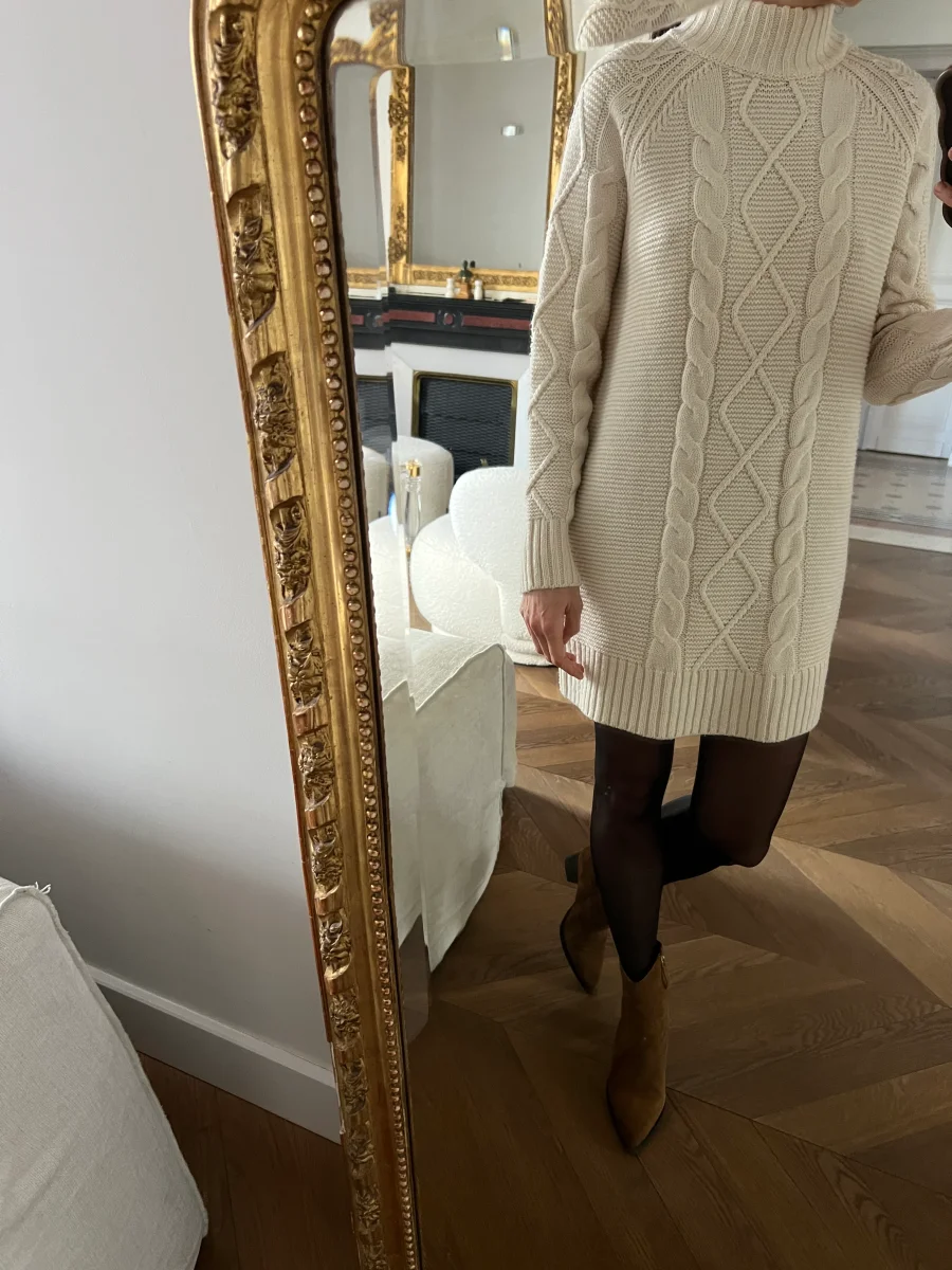 Pimkie - Robe Pull beige maille tressée – Image 8