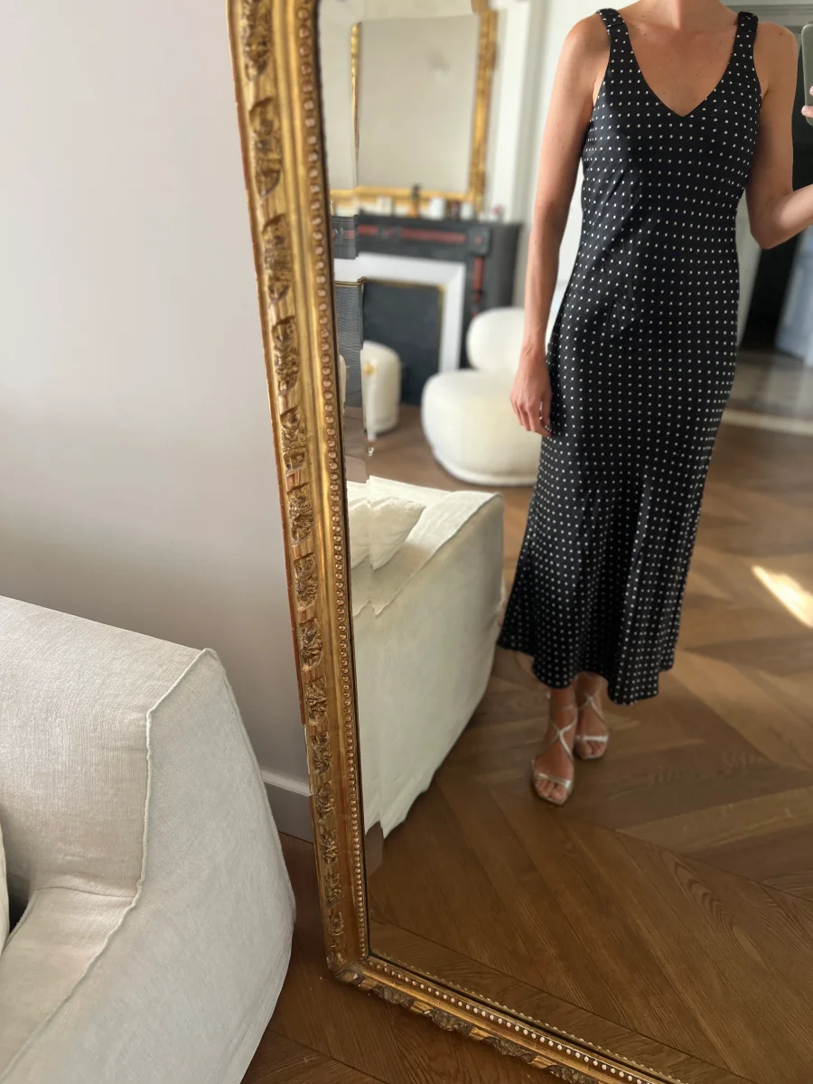 Robe Zara satinée à pois – Image 4