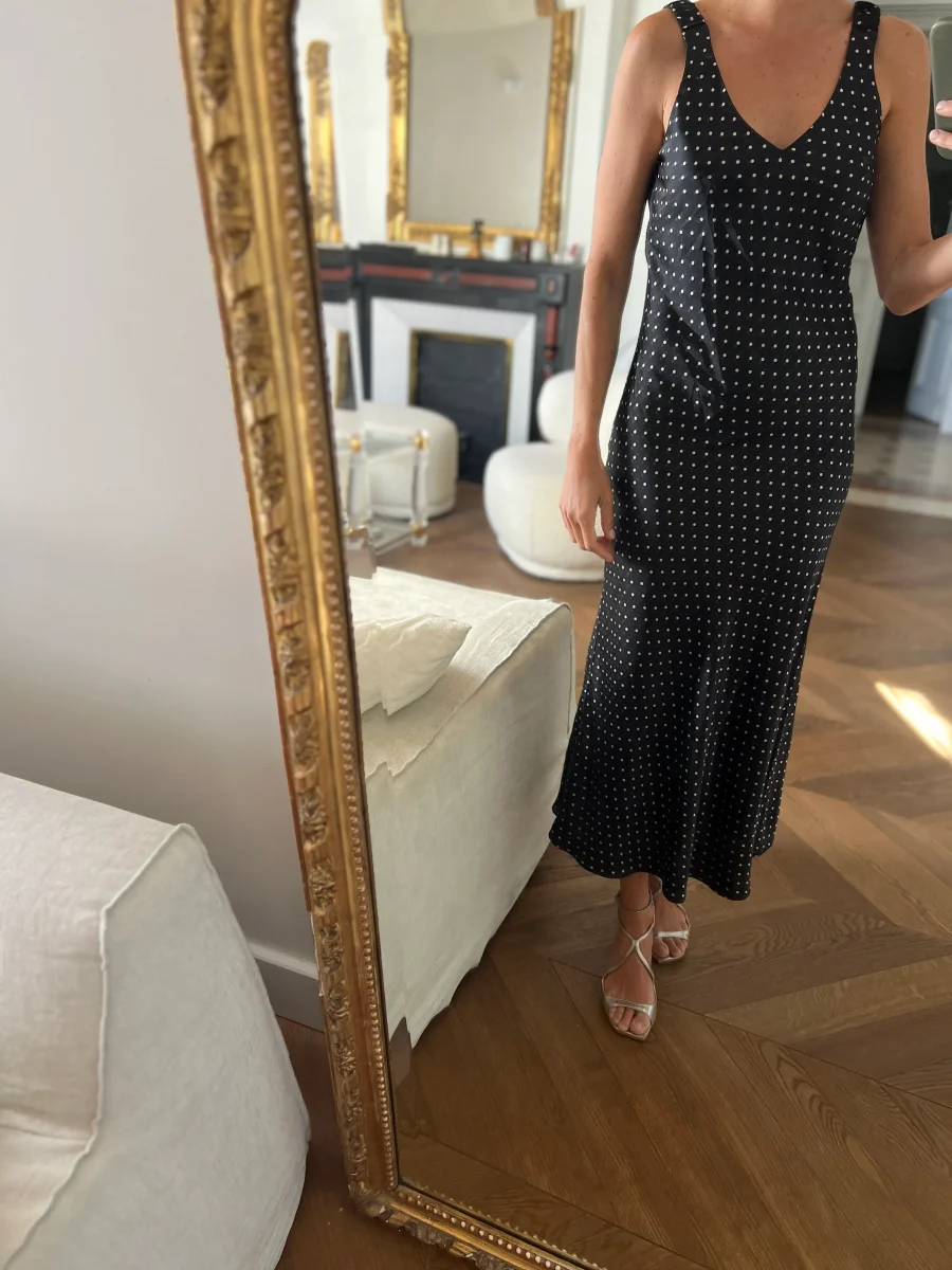 Robe Zara satinée à pois – Image 3