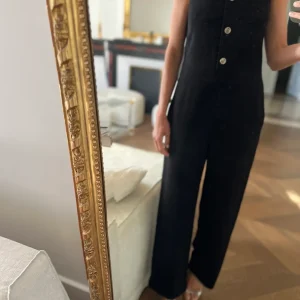 Combinaison pantalon Maje noire avec boutons