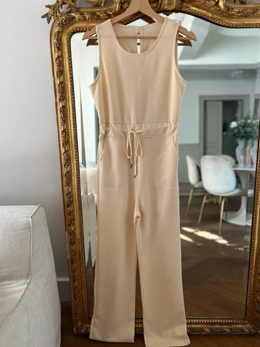 Combinaison pantalon ecrue fluide – Image 6