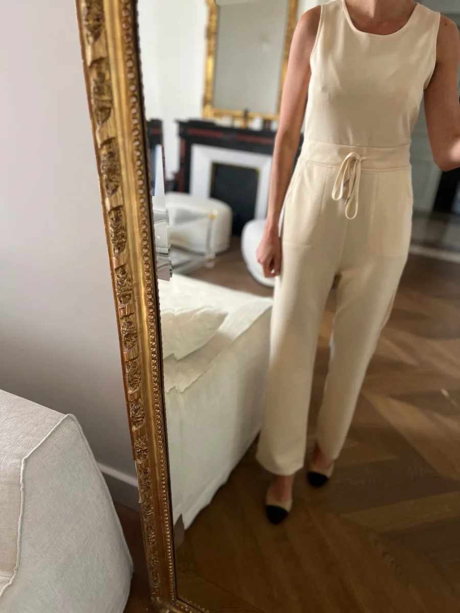 Combinaison pantalon ecrue fluide