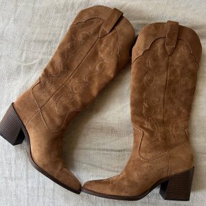 Bershka - Bottes camel à talons Neuves