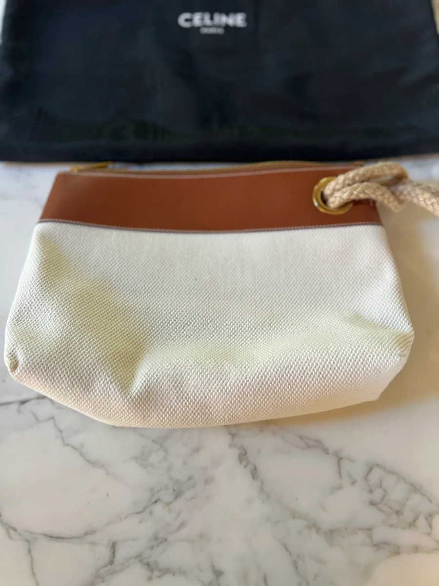 Celine - Pochette ecrue et camel – Image 8