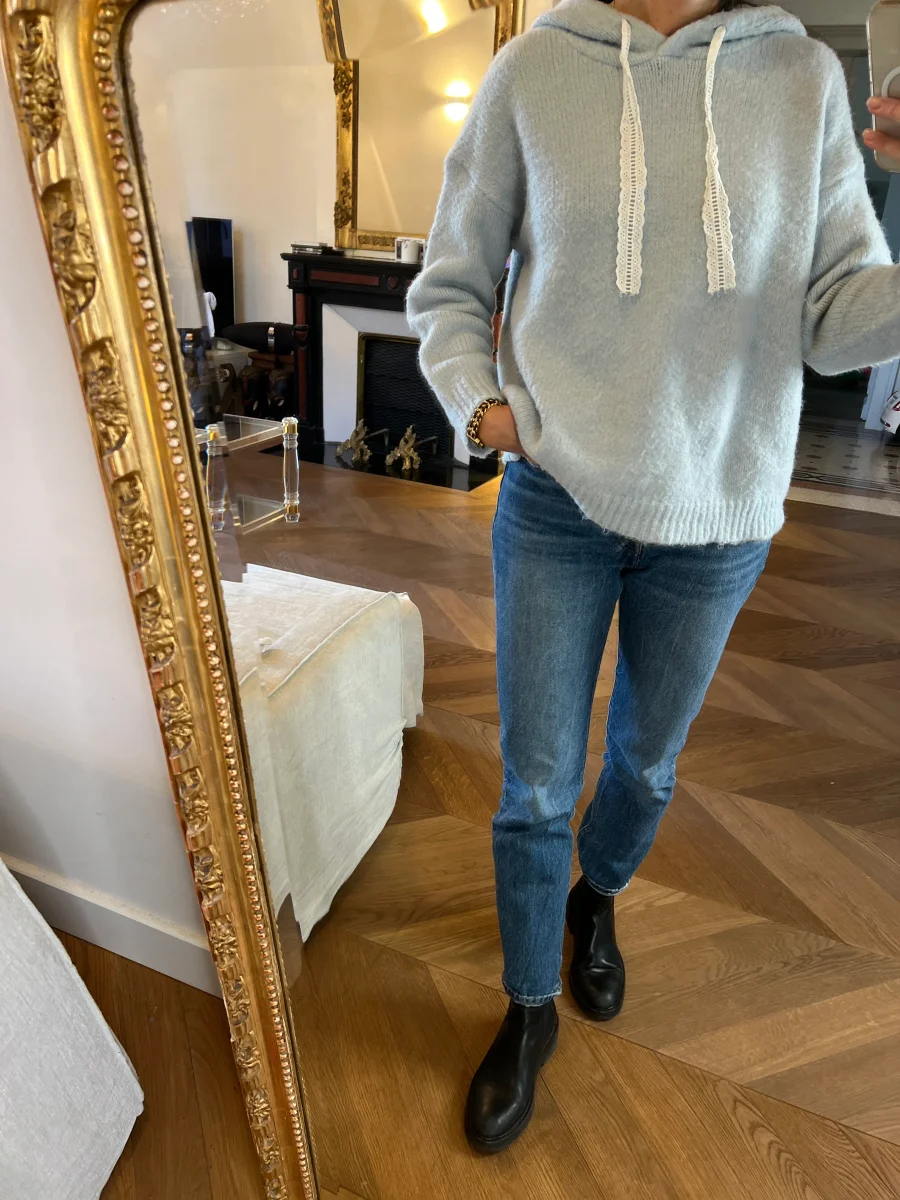 Pull à capuche Kilky bleu ciel – Image 3