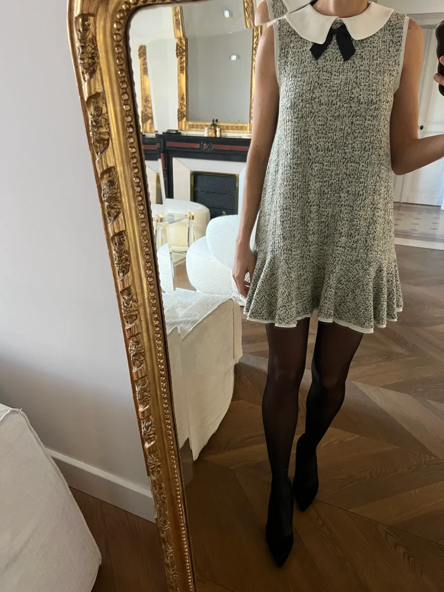 Zara - Robe col blanc noeud noir – Image 3