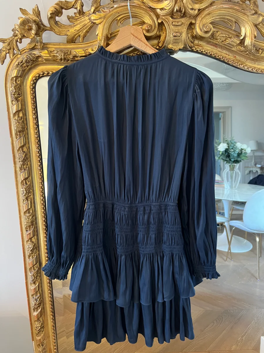 Maje - Robe bleu marine plissée – Image 8