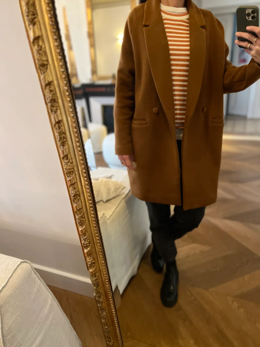 Manteau Des Petits Hauts marron camel – Image 3