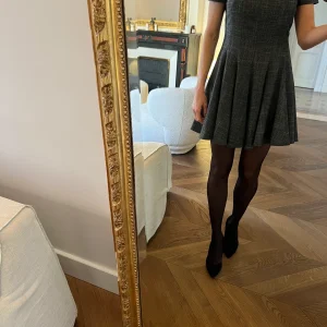 Zara - Robe gris chiné manches courtes