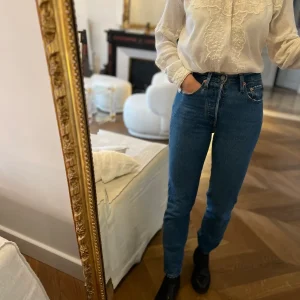 Blouse Louise Misha blanc col montant