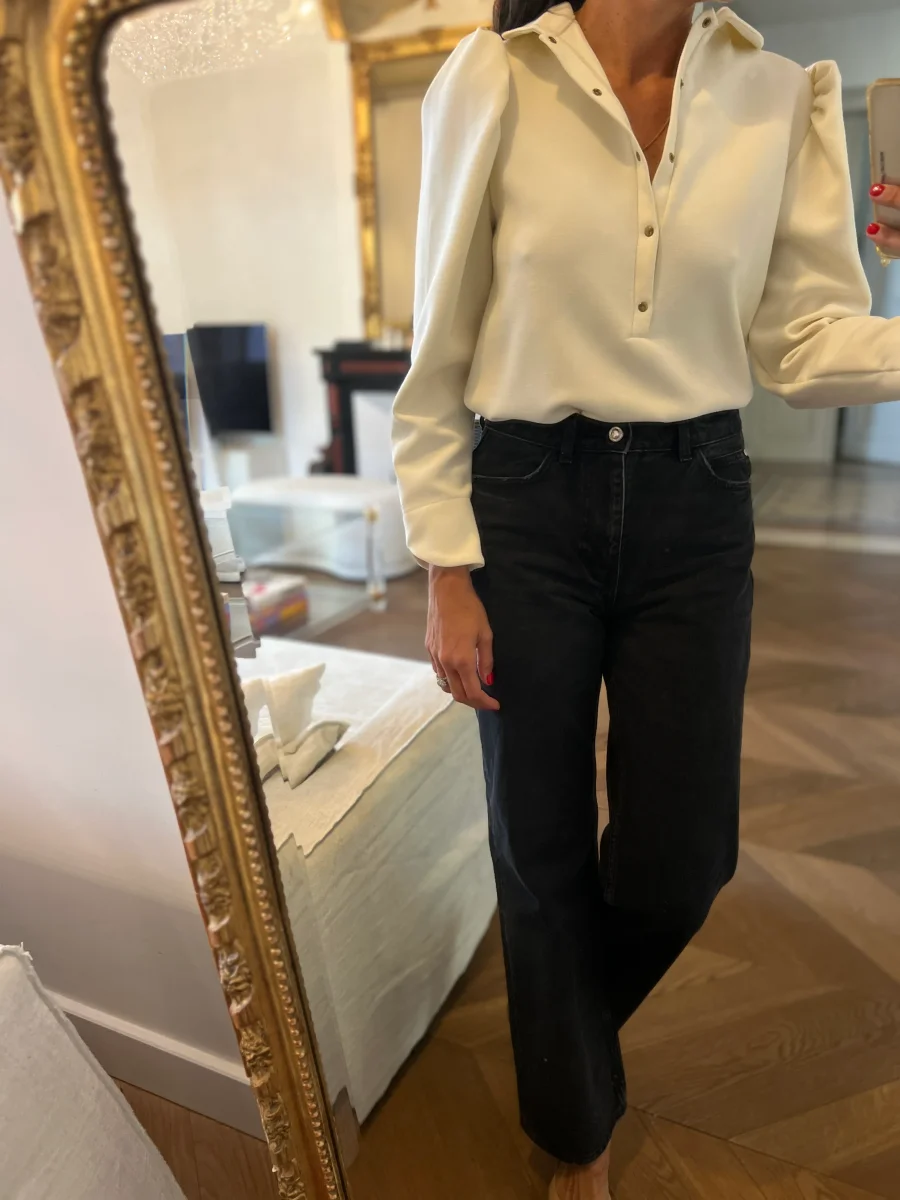 Janne Mill - Blouse ecrue boutons pressions – Image 6