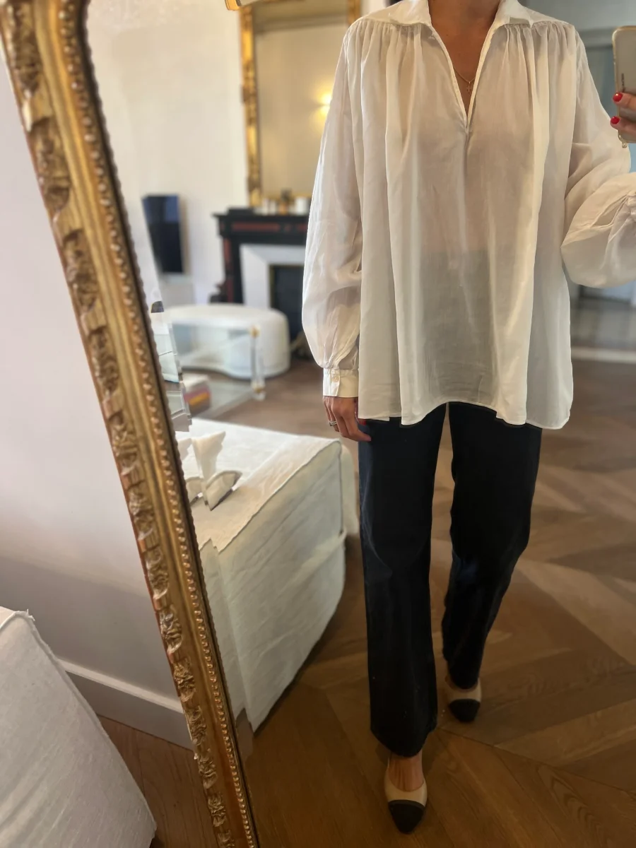 Forte Forte - Blouse blanc col V – Image 2