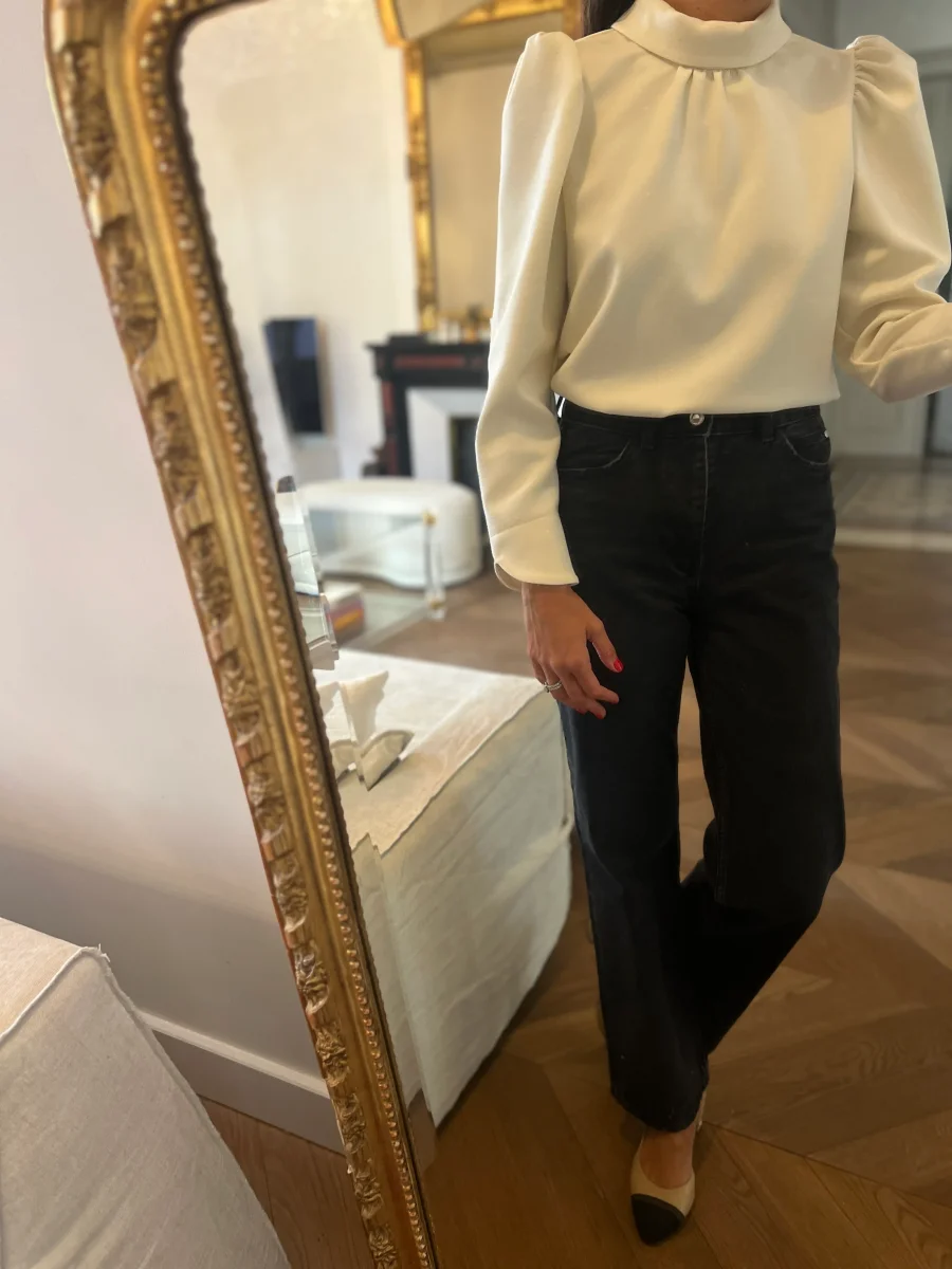 Janne Mill - Blouse ecrue boutons pressions