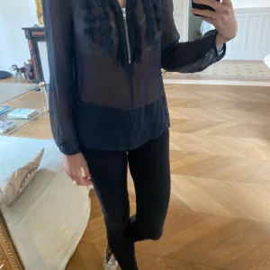 Blouse Naf Naf Bleue fluide avec fermeture éclair