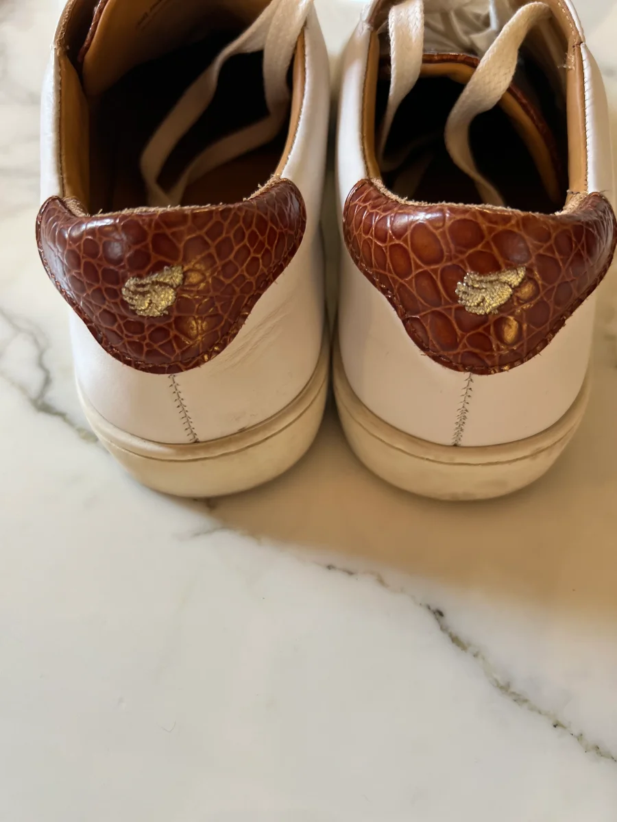 Baskets Bobbies blanc cassé & croco – Image 6