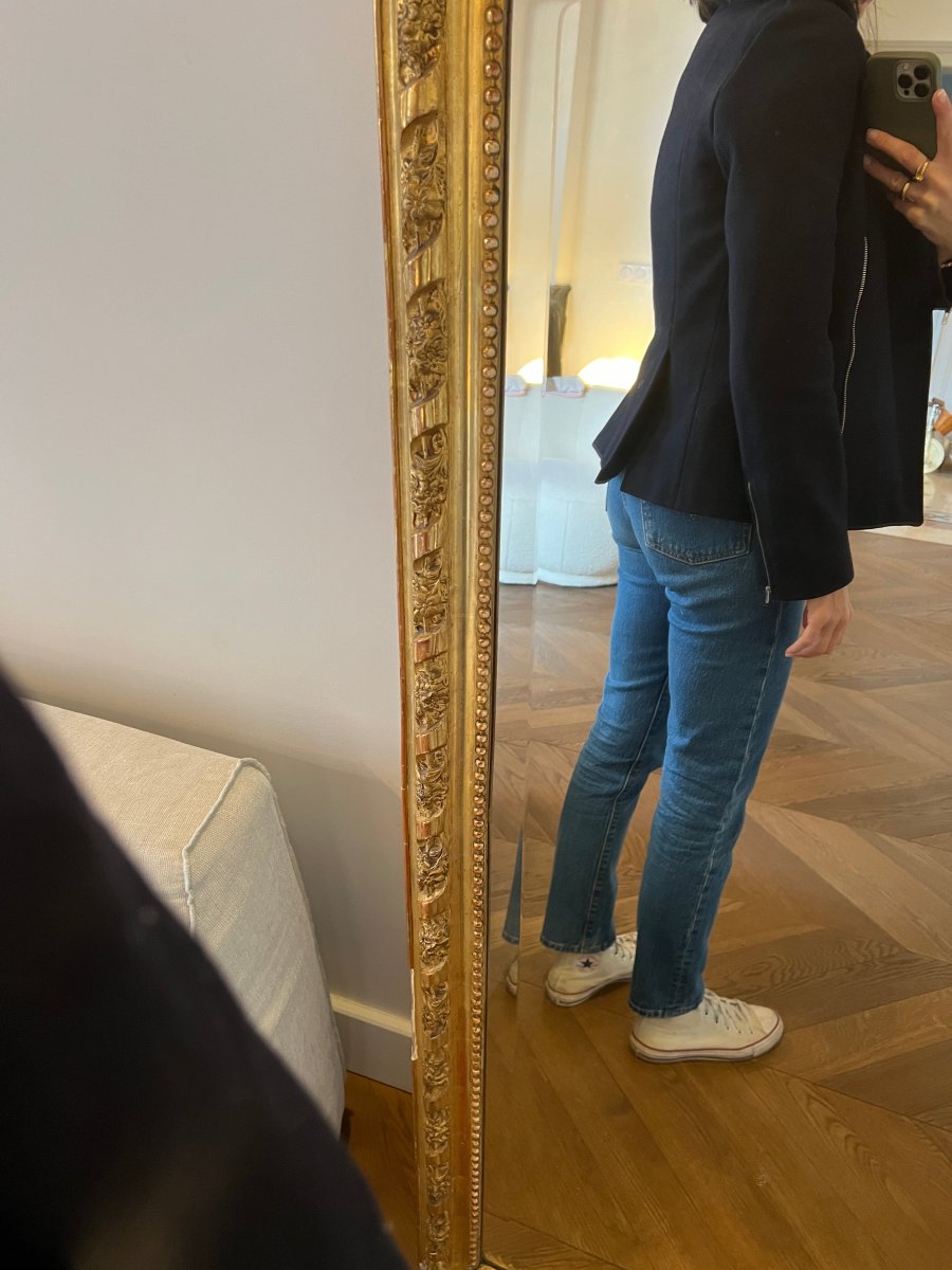 Manteau court Sessun en laine bleu marine – Image 5