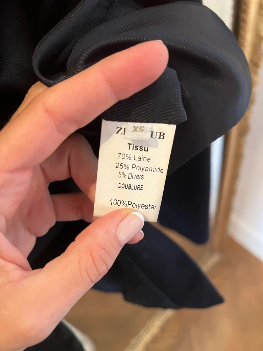 Manteau court Sessun en laine bleu marine – Image 9