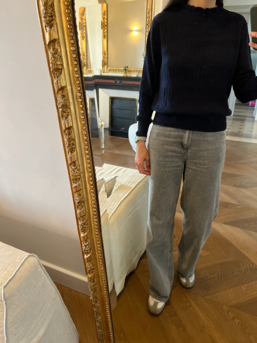 Pull Sessun bleu marine col montant – Image 5