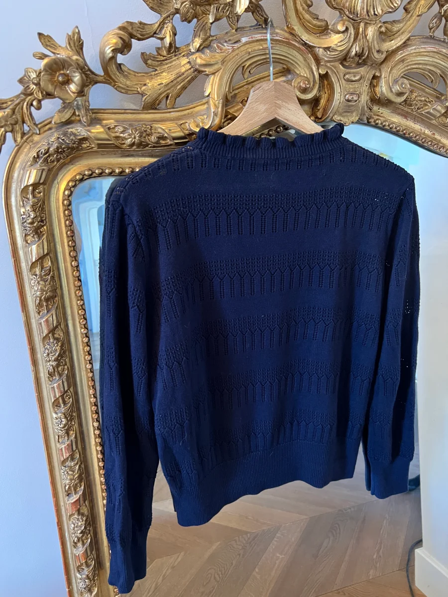 Pull Sessun bleu marine col montant – Image 9